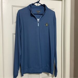 Peter Millar Textured Blue Zip-Up Sweater